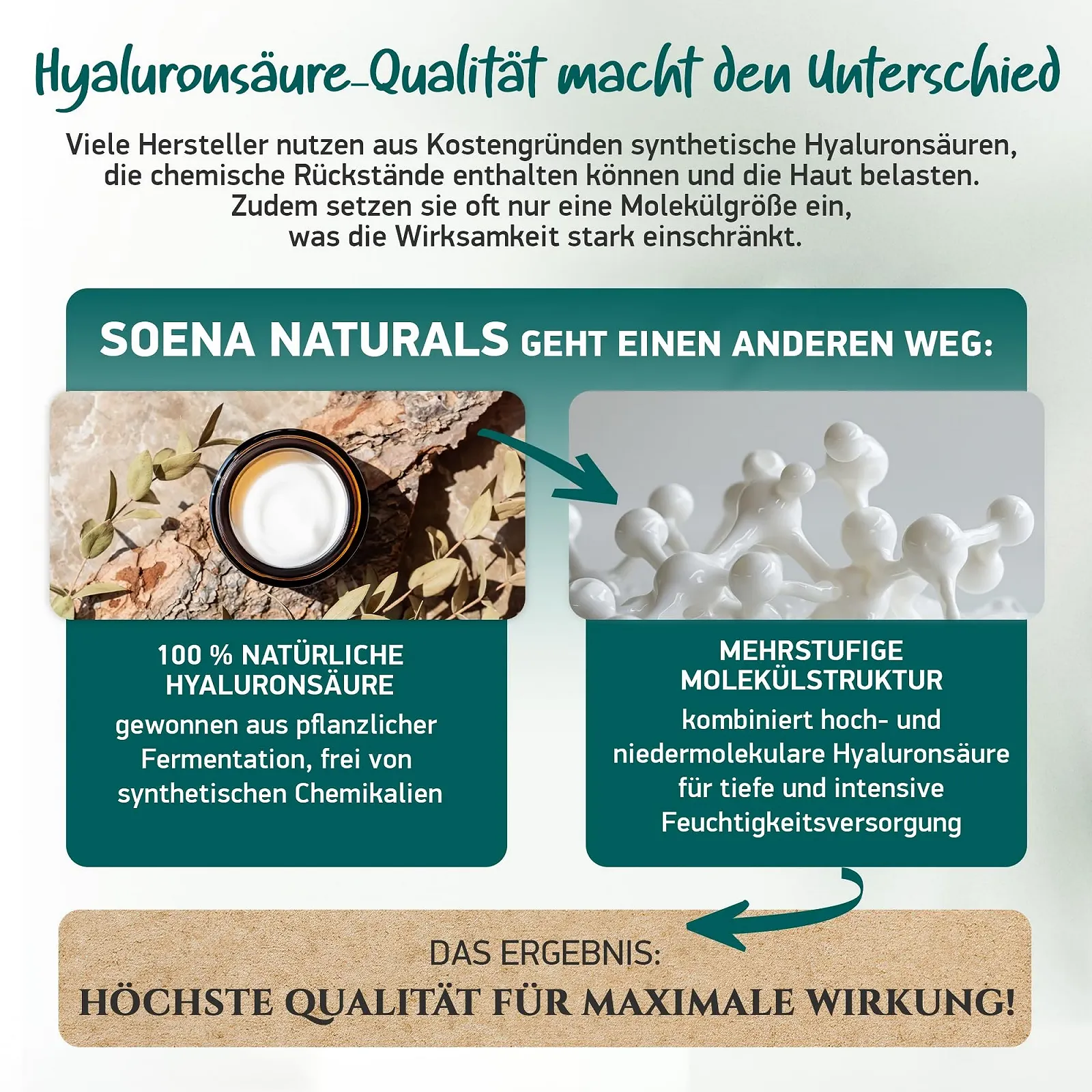 Крем для обличчя Soena Naturals Organic Hyaluronic Cream 4-Way Anti-Wrinkle денний та нічний 100 мл, фото №4
