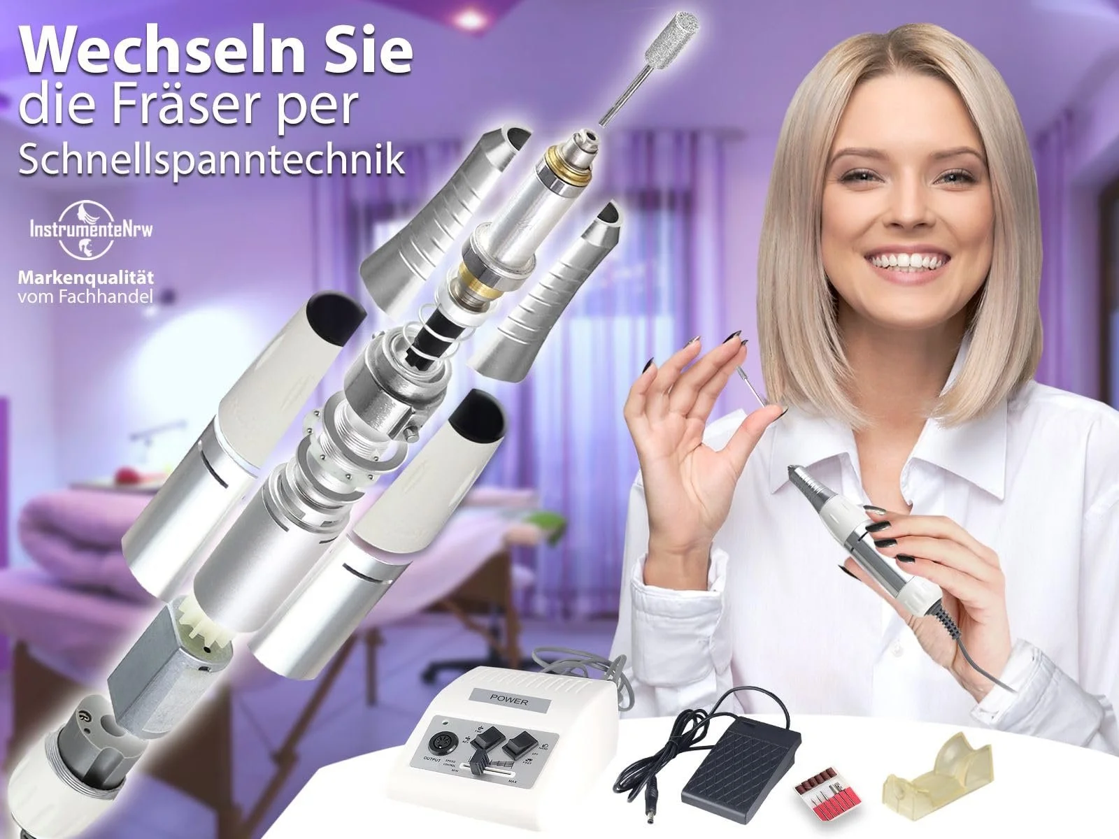 Електричний набір для манікюру, зі швидкістю 30 000 обертів на хвилину, фото №2