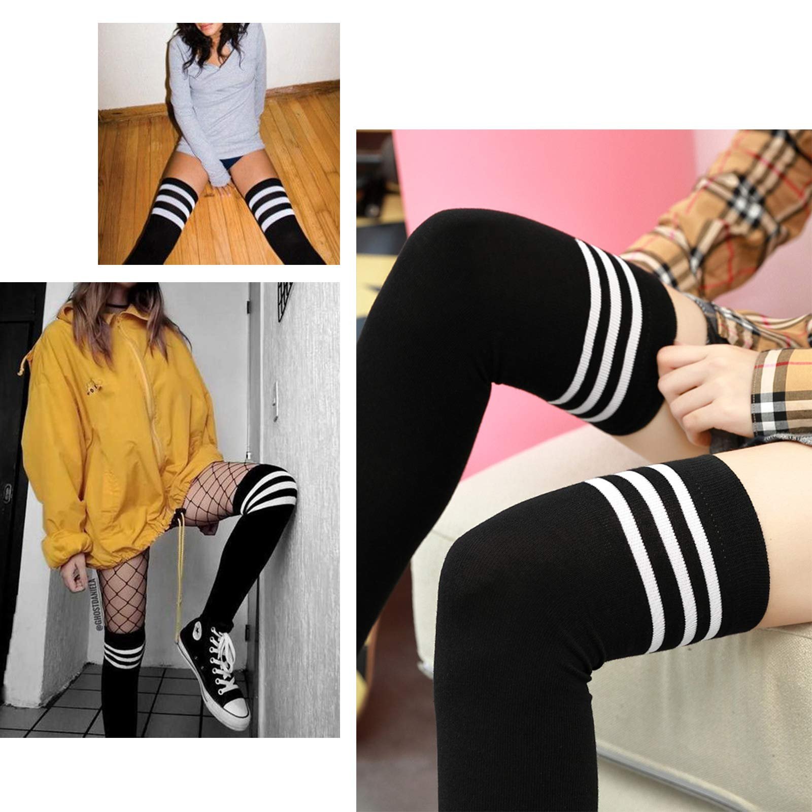 Гольфы DRESHOW Вязаные Полосатые для девочек, 3 пары, фото №7