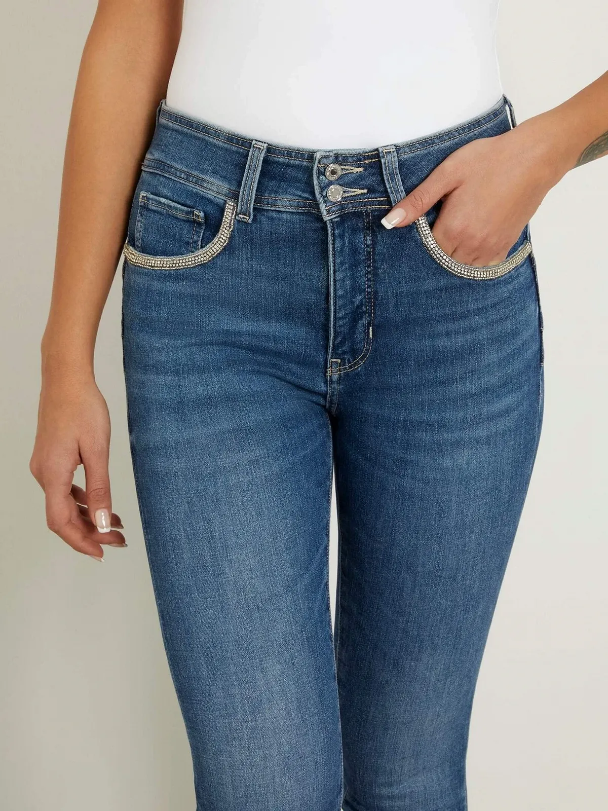 Жіночі джинсові штани Guess Skinny Fit Синій - 27, фото №3