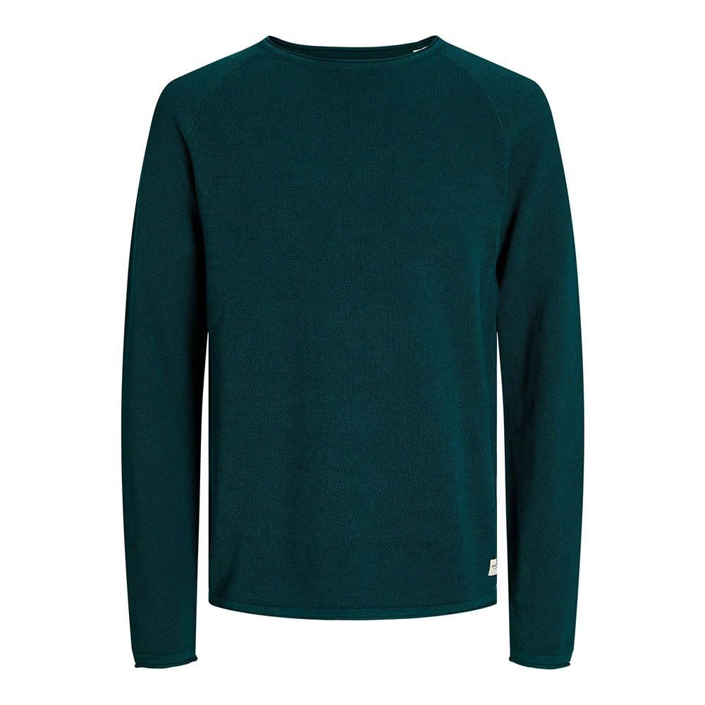 Джемпер JACK & JONES JJEHILL Мужской вязаный с круглым вырезом Базовый С длинными рукавами Хлопковая рубашка, фото №1