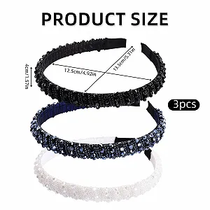 Обруч с блестками и хрустальными бусинами synthetic.ua - Фото 1