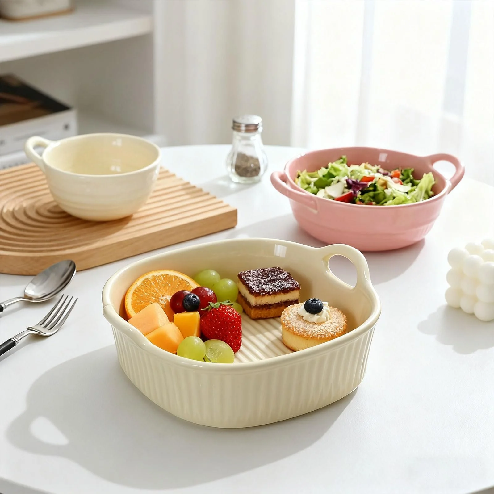 Форма для выпечки керамическая прямоугольная для лазаньи с ручками 23.8 x 13.2 x 5.2 см, фото №5