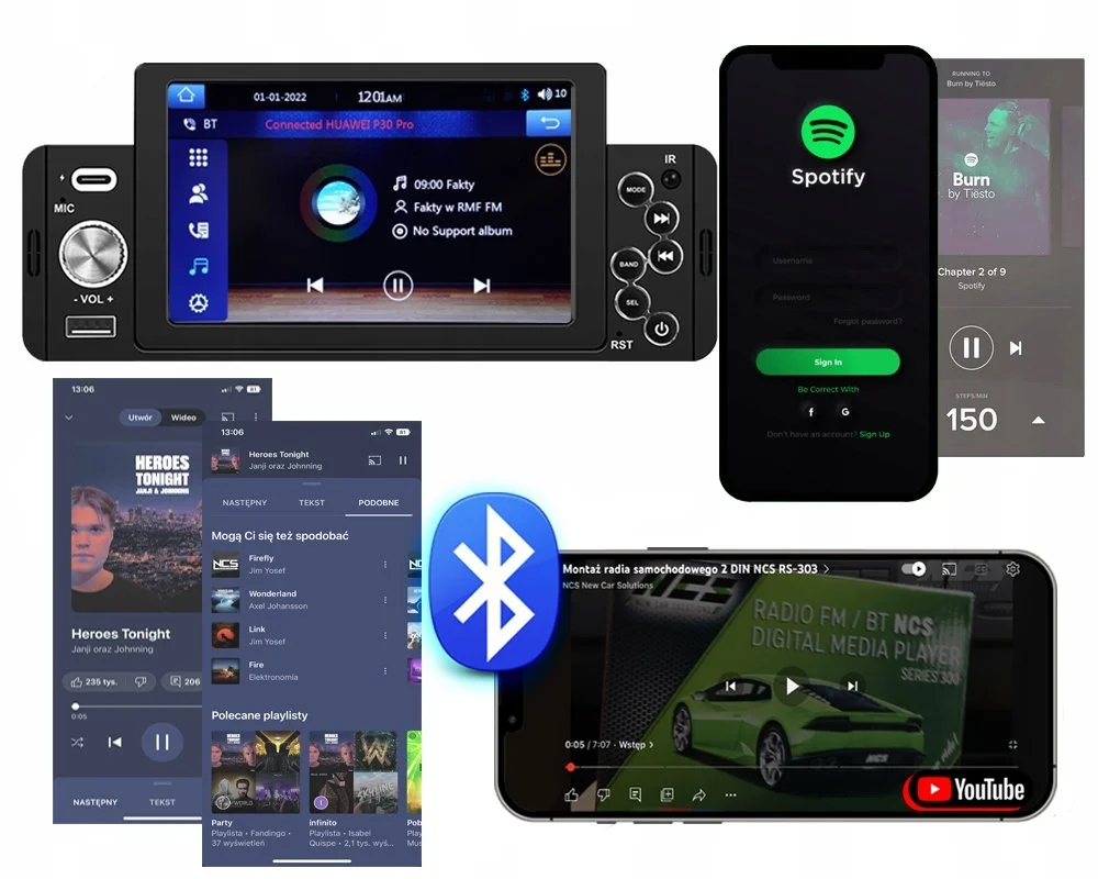 Автомагнитола Hikity / 5.1" / Сенсорная / Apple CarPlay / Android Auto / Bluetooth / GPS / USB / 1DIN, фото №4