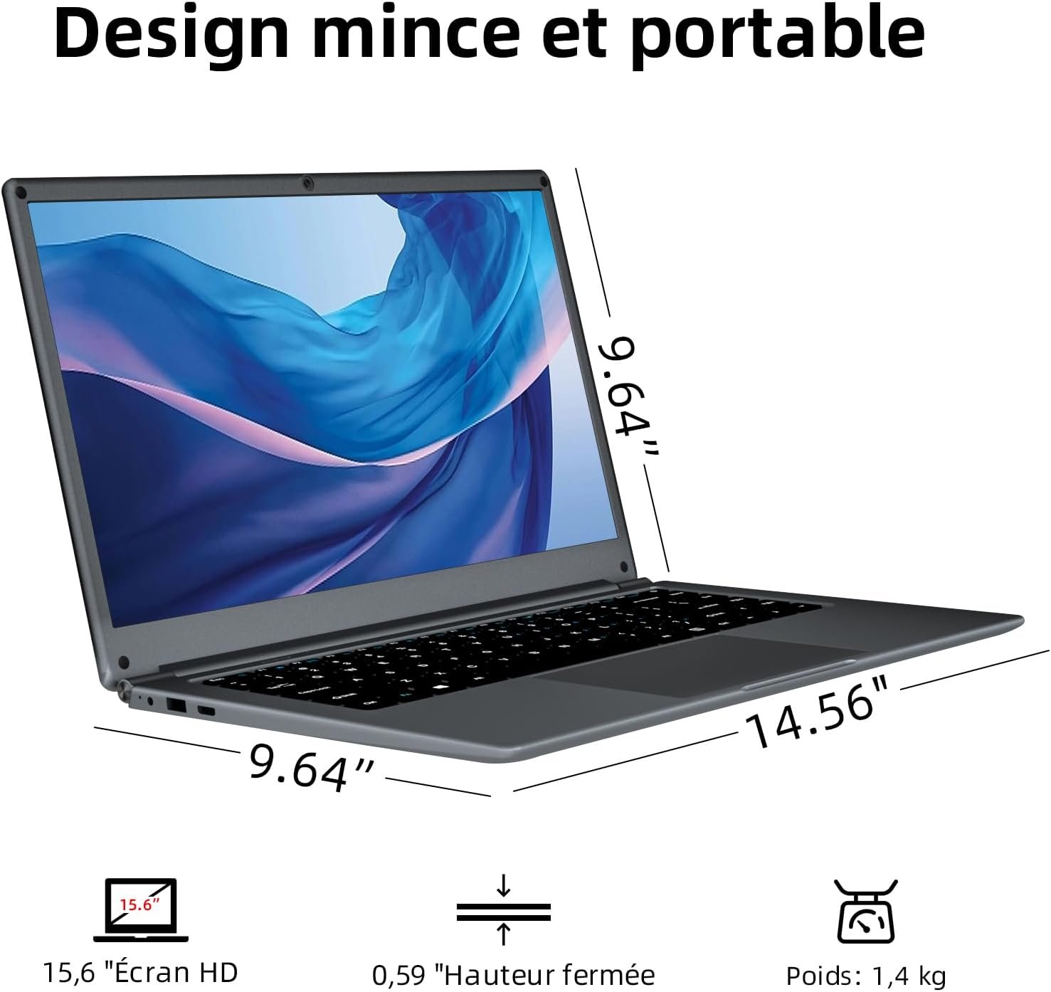 Ноутбук 15.6'' Waxuor Leadbook T15 Intel Celeron N3450 RAM 4GB SSD 128GBB Win11 (UKR), фото №3