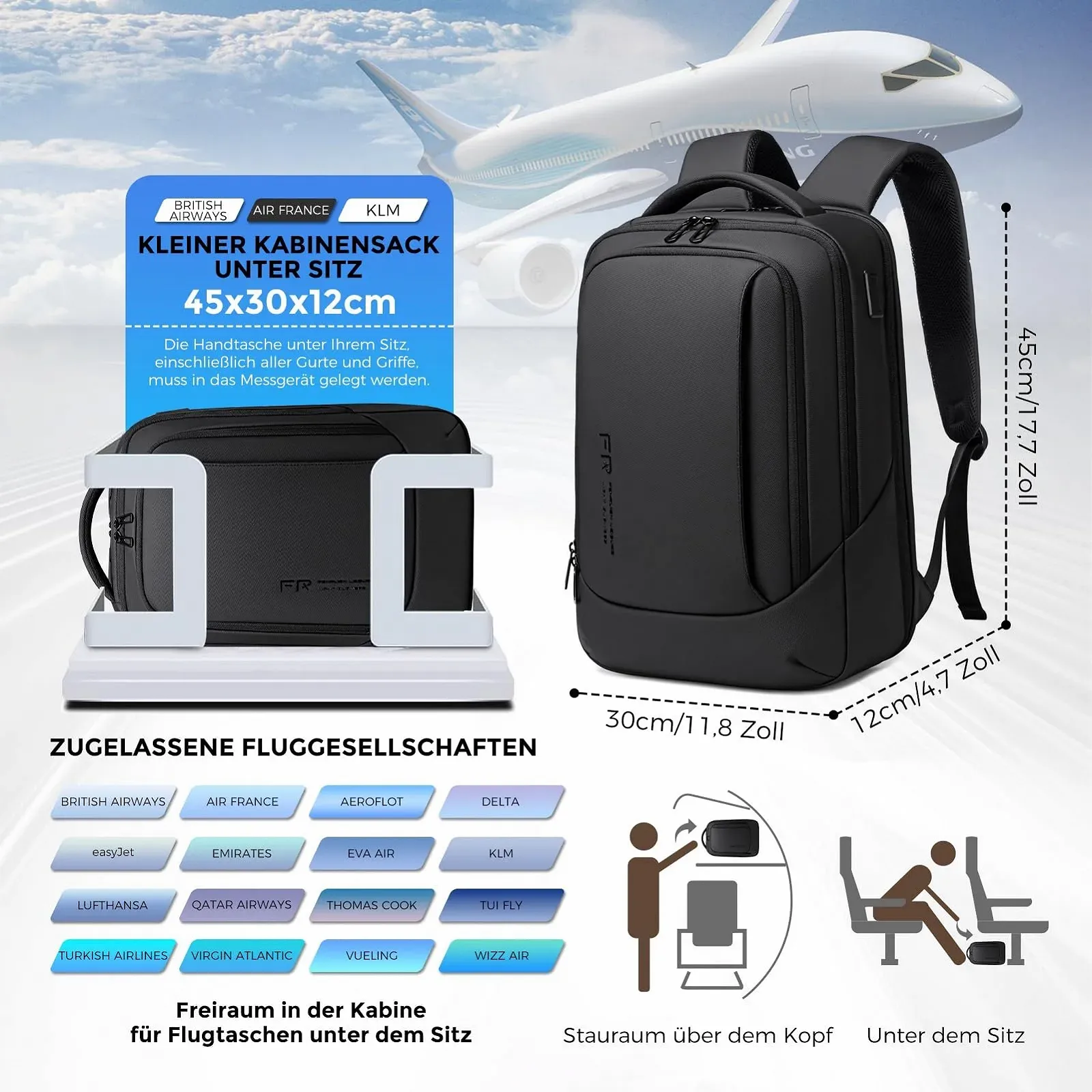Рюкзак для ноутбука FENRUIEN 15.6" 16 л 1800D USB, фото №2 Рюкзак для ноутбука FENRUIEN 15.6" 16 л 1800D USB, фото №2