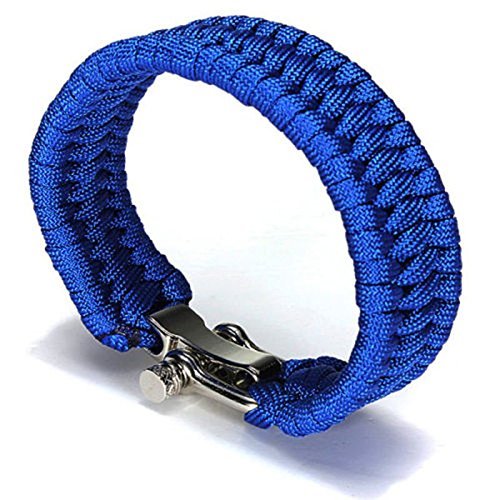 Браслет виживання з паракорду JYtop Dragon Braid з регульованою сріблястою застібкою з нержавіючої сталі, білий, фото №7