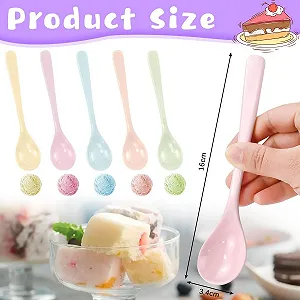 Набор из 5 ложек для яиц, многоразовые ложки для йогурта, ложки для джема, длинные ложки, 5 цветов, ложки для йогурта, 16 x 34 см, десертные ложки, чайные ложки для кофе, мороженого, йогурта synthetic.ua - Фото 1