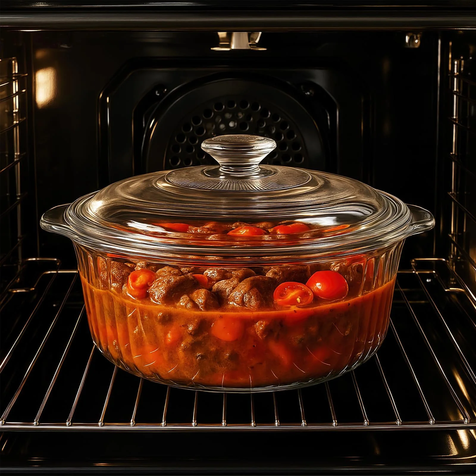 Форма для запікання скляна кругла з кришкою 2,5 L термостійка прозорий, фото №7