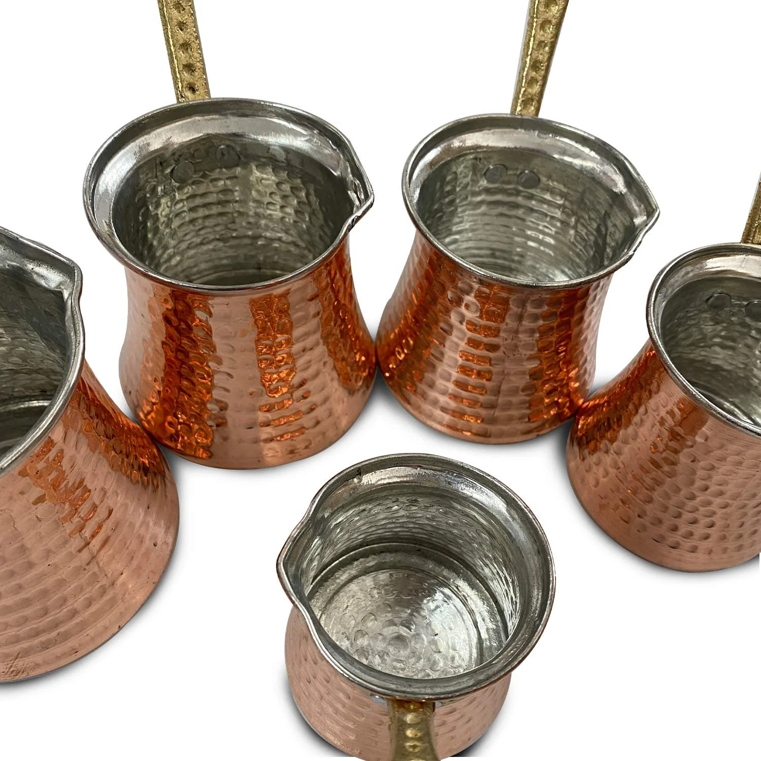 Джезва Турецька мідна Набір 5 штук Різні розміри 150 Мока Кувшин 450 мл, фото №7 Джезва Турецька мідна Набір 5 штук Різні розміри 150 Мока Кувшин 450 мл, фото №7