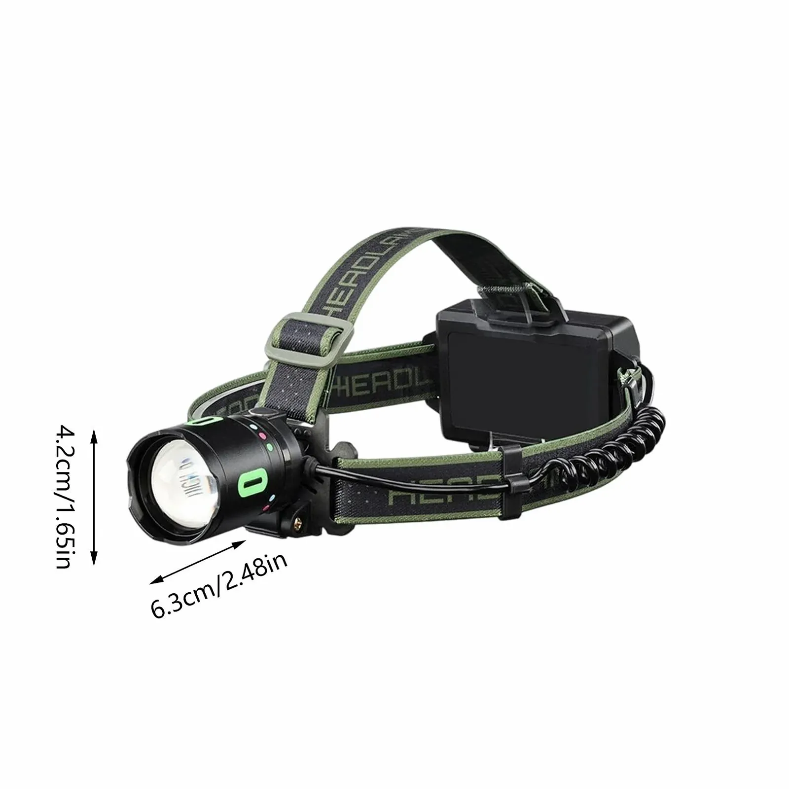 Налобный фонарь с USB кабелем для зарядки, яркий фонарь с предупреждающим дизайном для рыбалки и охоты, фото №6