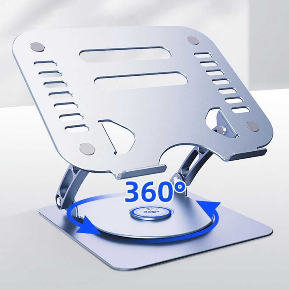 Подставка для ноутбука алюминиевая вращающаяся на 360 градусов регулируемая, фото №6