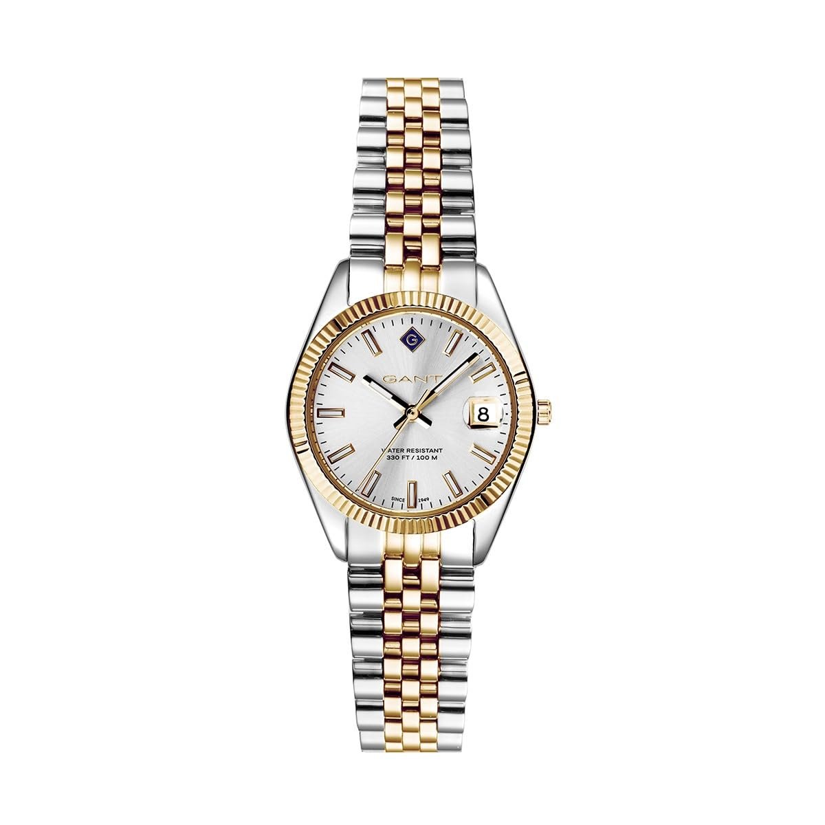 Женские наручные часы GANT Sussex Mini (28 мм) Серебряный циферблат/Двухцветная нержавеющая сталь PVD G181002, фото №1 Женские наручные часы GANT Sussex Mini (28 мм) Серебряный циферблат/Двухцветная нержавеющая сталь PVD G181002, фото №1