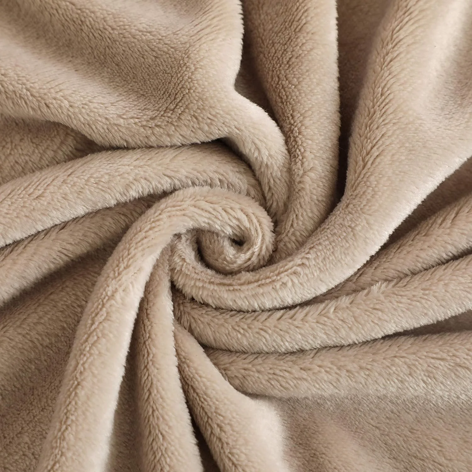 Одеяло Mixibaby Мягкое, Пушистое, Очень Мягкое и Теплое, Фланелевое Флисовое Одеяло, Устойчивое к Сминанию/Обесцвечиванию, как Покрывало на Диван или Кровать, Размер: 240 см x 270 см, Цвет: Бежевый, фото №5