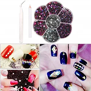 Стразы для ногтей Emoshayoga, стеклянные стразы для дизайна ногтей, стразы горячей фиксации для самодельных украшений, одежды, украшений чехлов для телефонов synthetic.ua - Фото 1