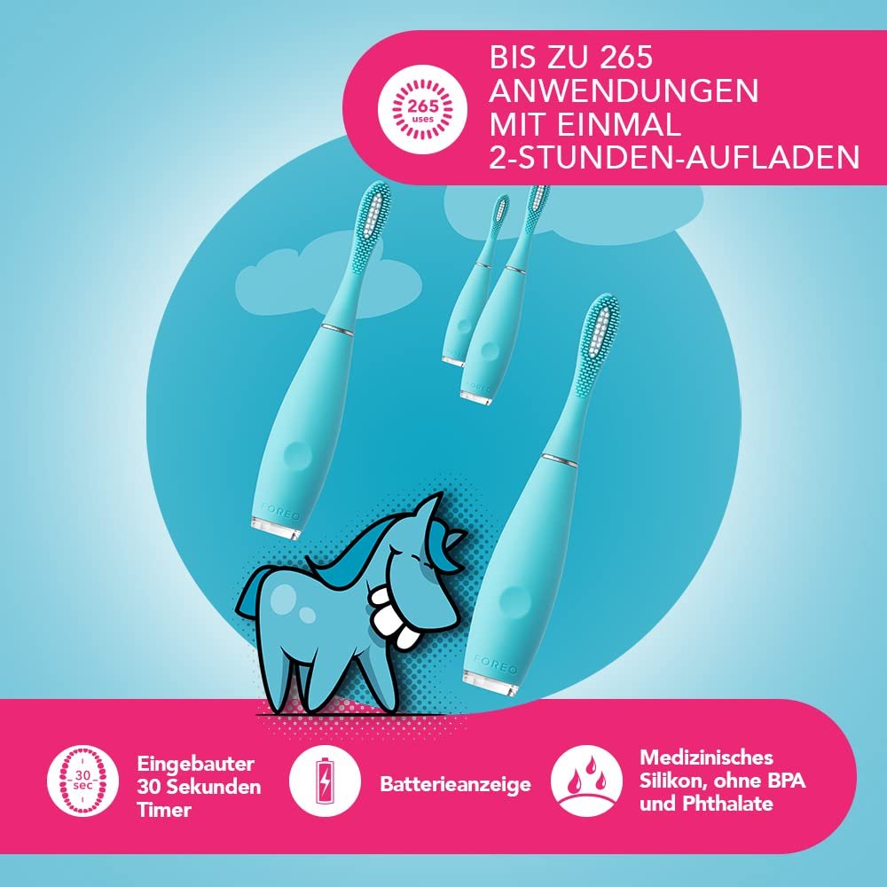 Дитяча електрична звукова зубна щітка Foreo ISSA Kids Силіконова USB, фото №6