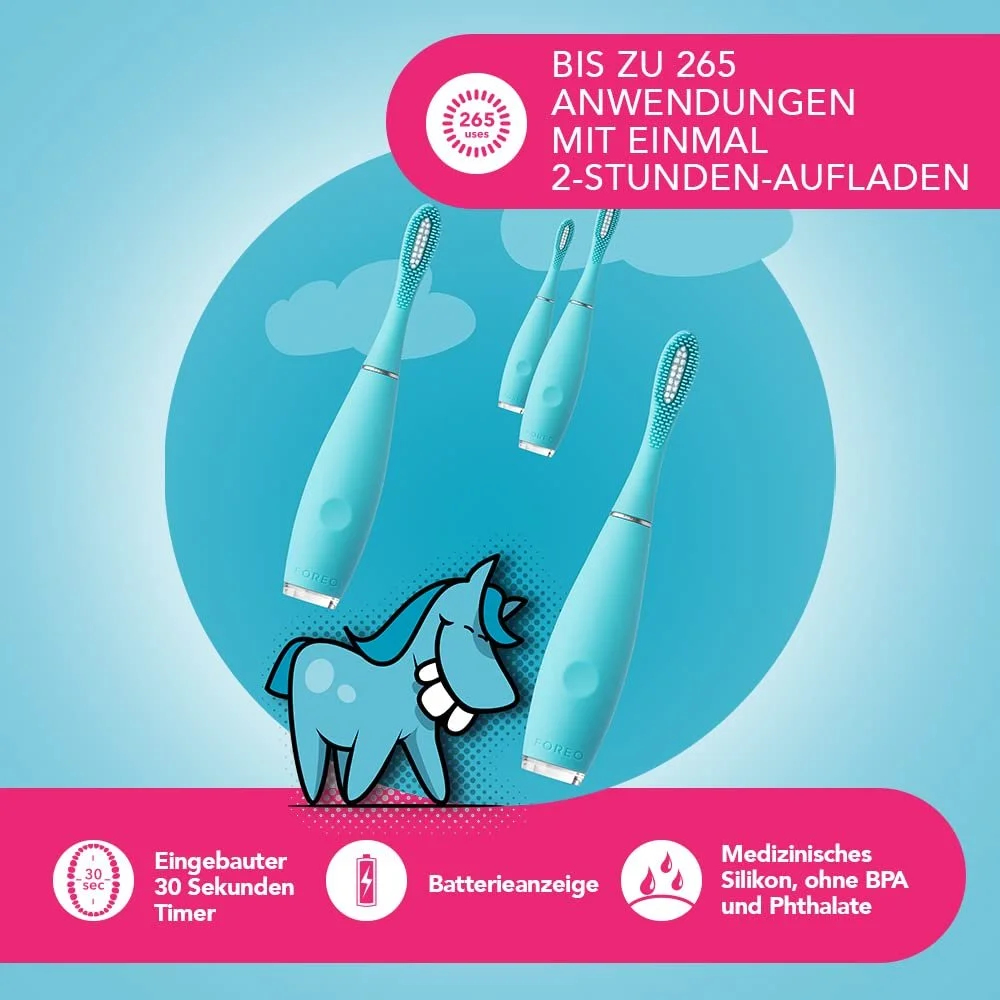 Детская электрическая звуковая зубная щетка Foreo ISSA Kids Силиконовая USB, фото №6