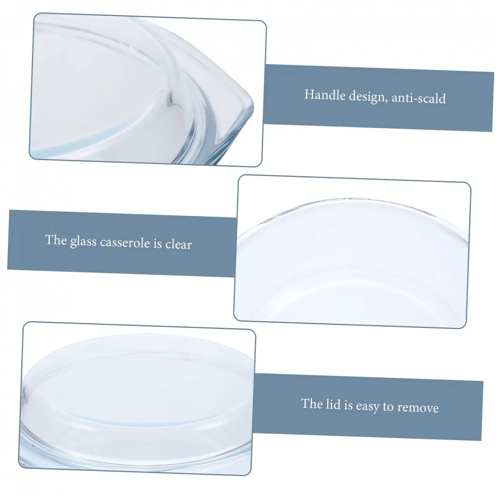 Скляна форма для запікання кругла з кришкою для духовки та мікрохвильової печі, фото №7