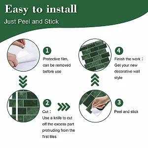 Наклейки на плитку HPNIUB Green Metro 30 x 30 см 10 шт. synthetic.ua - Фото 1