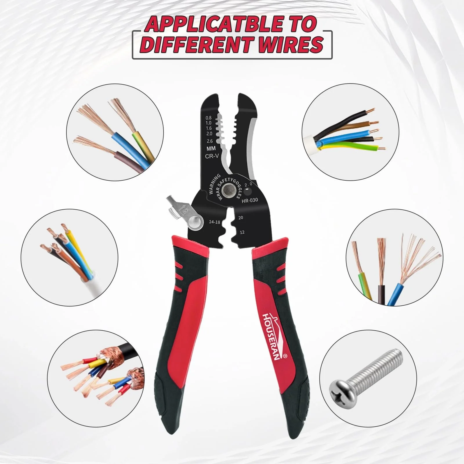 Стриппер для проводов 10-22 AWG 5 штук с предохранительным замком, фото №5