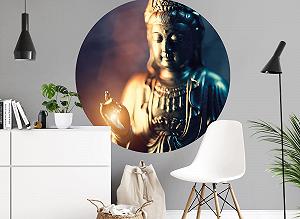 Наклейка на стіну Grandora DL704-2 Будда кругла 60 см synthetic.ua - Фото 1