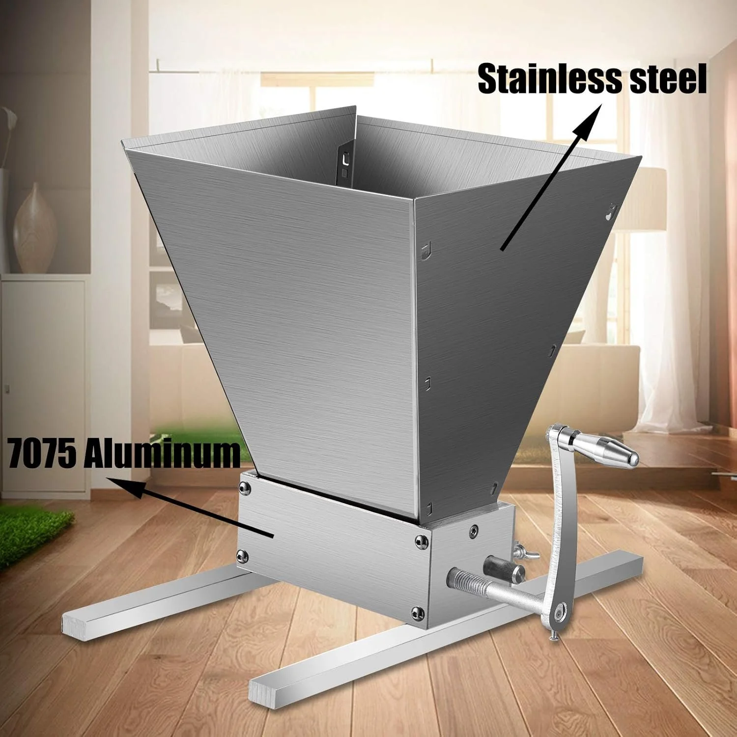 Млин для солоду VEVOR X-142 / 0-1.65 мм зазор / Для пивоваріння / Серебристий, фото №4 Млин для солоду VEVOR X-142 / 0-1.65 мм зазор / Для пивоваріння / Серебристий, фото №4