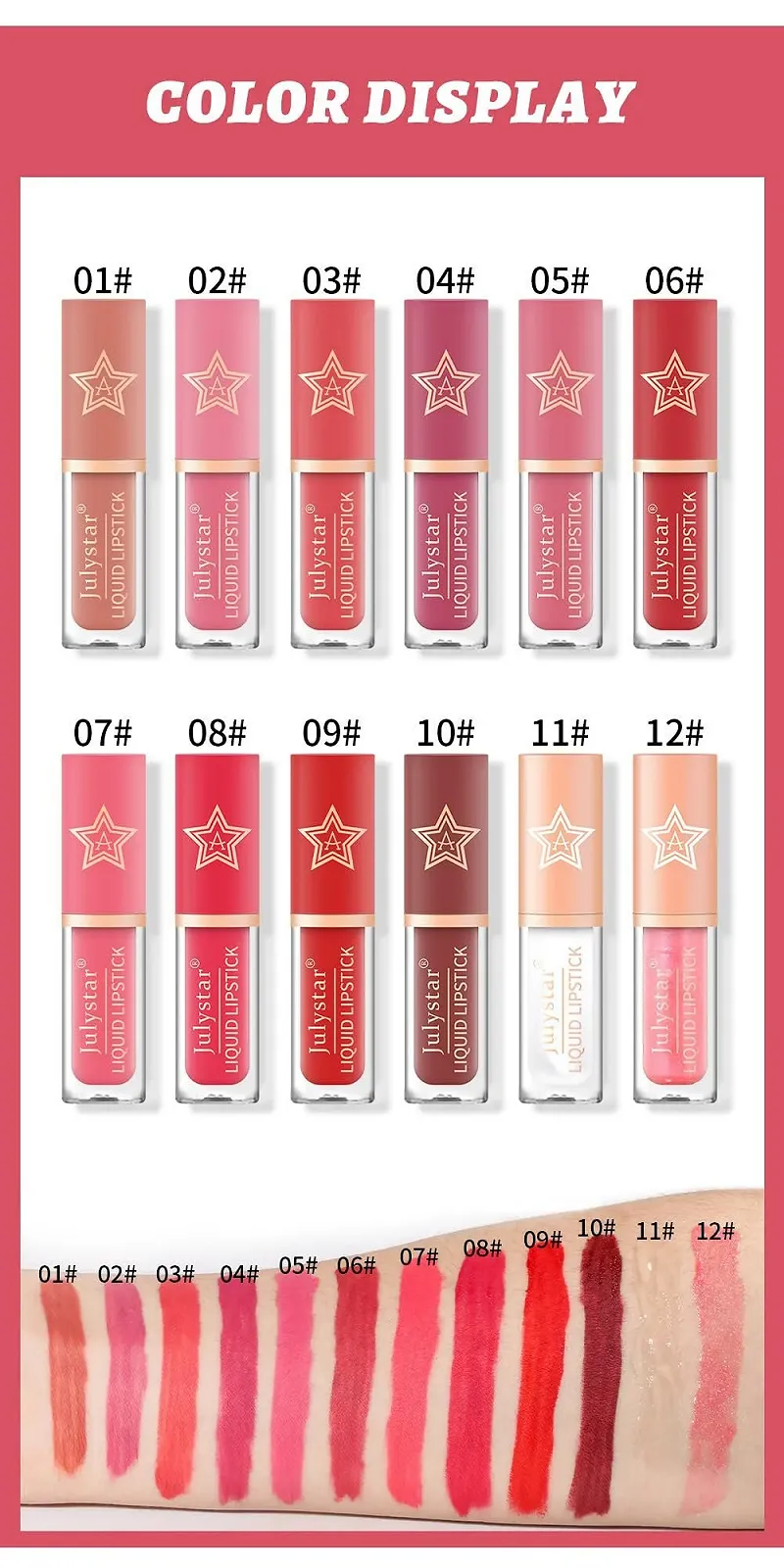 Набір матових блисків для губ HoiLiLu, стійкий, не зникає, фото №3