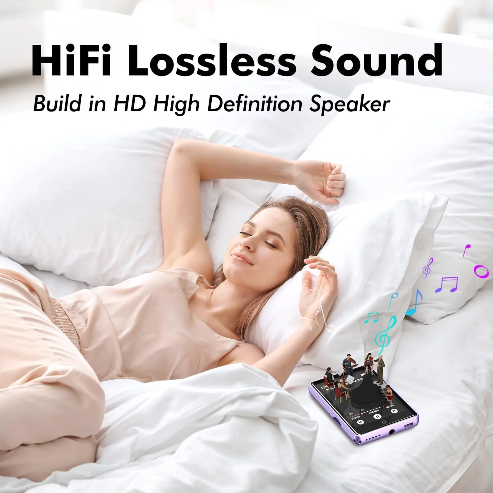 MP3-плеєр 64 GB Bluetooth 5.3, 2.8-дюймовий сенсорний екран, динамік, радіо, функція запису, фото №8