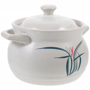 Кастрюля для супа керамическая 2 л термостойкая с крышкой для азиатской кухни - Фото 1