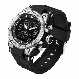 Часы Мужские Цифровые Аналоговые Спортивные Водонепроницаемые Тактические Секундомер Военные Часы Findtime Большой Циферблат EL Подсветка Двойное Время - Фото 1