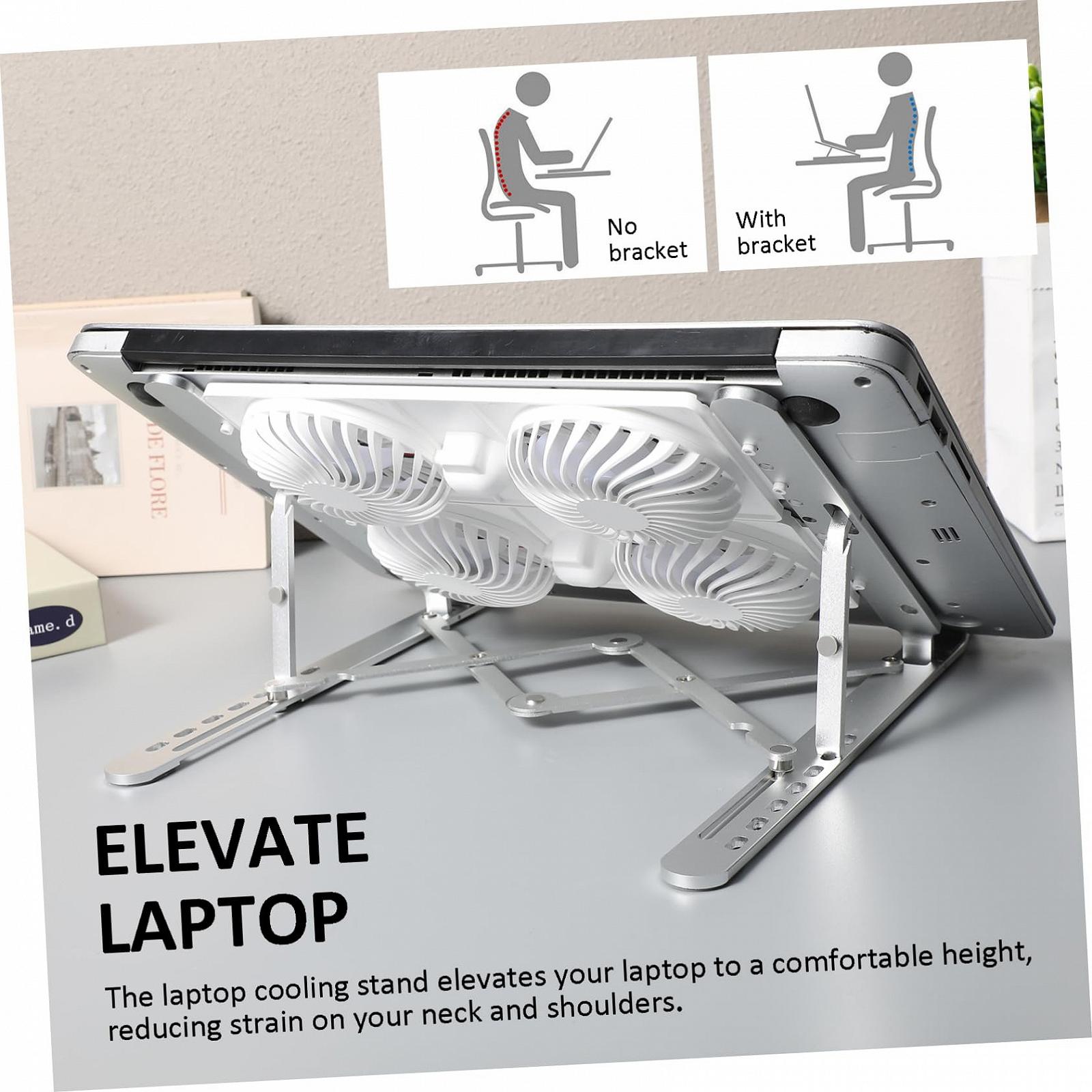 Охлаждающая подставка для ноутбука Vaguelly Алюминиевый сплав Серебристый, фото №7