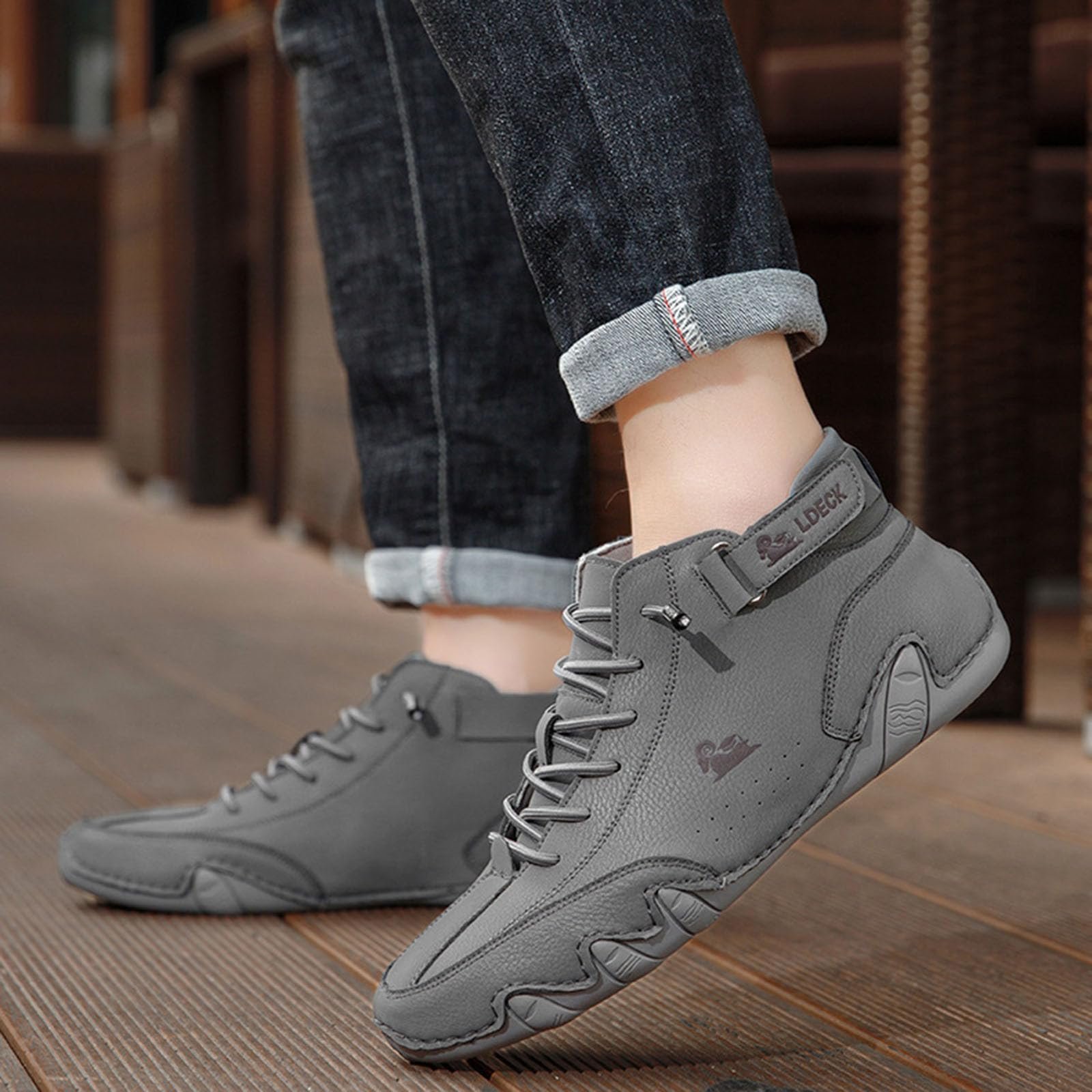 Кросівки Alpaca Cowboy Boots шкіряні кольору хакі, розмір 34-50 EU, фото №2