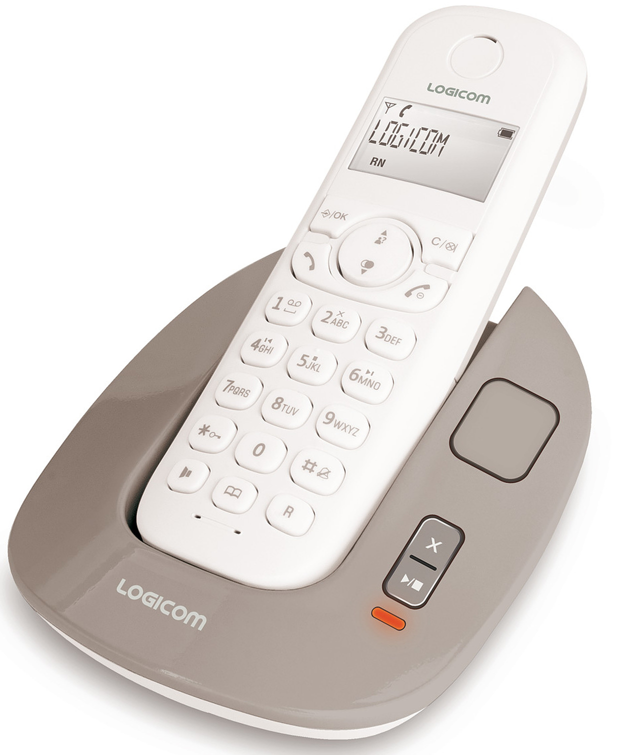 Стаціонарний бездротовий телефон Logicom Manta 255T Біло-сірий, фото №1