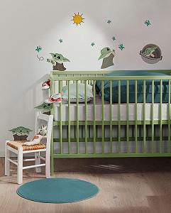 Наклейка на стену Komar Star Wars The Mandalorian Grogu Sunshine 50 x 70 см Коричневая Зеленая - Фото 1