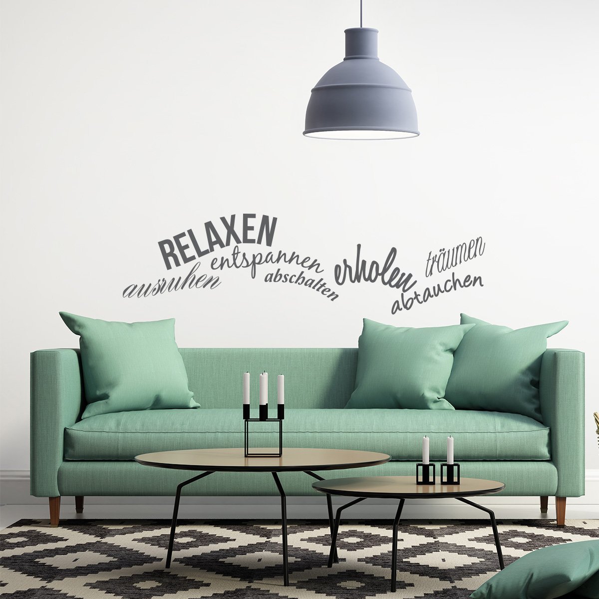 Наклейка на стіну Wall Tattoo Relax, Relax, Switch Off, Dive, Rest, Recover, Dream 130 x 35 см, Темно-сірий, фото №2