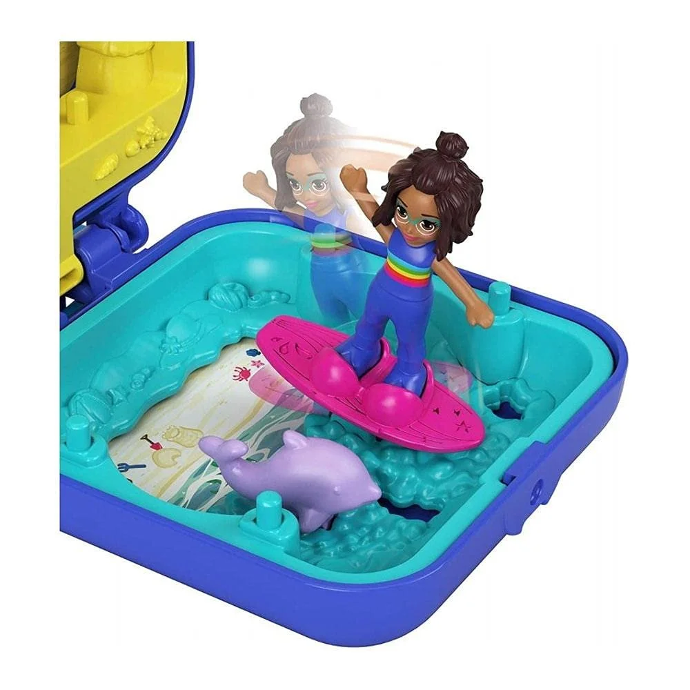 Игровой набор Polly Pocket GKJ44 с мобильным грузовиком мороженого, доской для серфинга, фигуркой дельфина, персонализацией фото, мини куклой Шани и набором наклеек, фото №2 Игровой набор Polly Pocket GKJ44 с мобильным грузовиком мороженого, доской для серфинга, фигуркой дельфина, персонализацией фото, мини куклой Шани и набором наклеек, фото №2