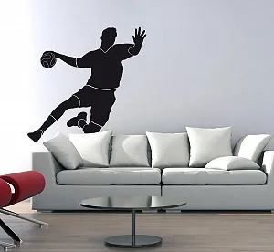 Наклейка на стіну Handball Shot at Goal 123 x 120 см Чорна - Фото 1