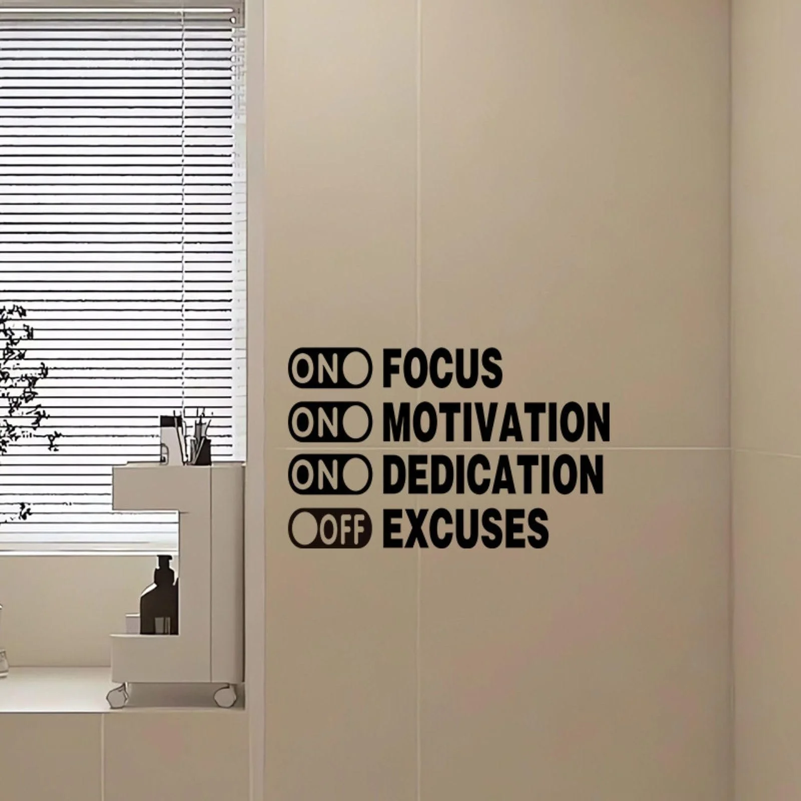 Наклейка на стіну Inspirational Focus Мотиваційні цитати Вінілова Знімна Чорна, фото №2