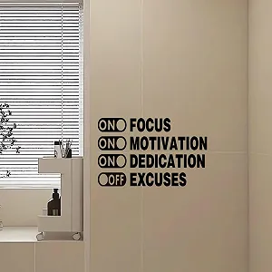 Наклейка на стіну Inspirational Focus Мотиваційні цитати Вінілова Знімна Чорна synthetic.ua - Фото 1