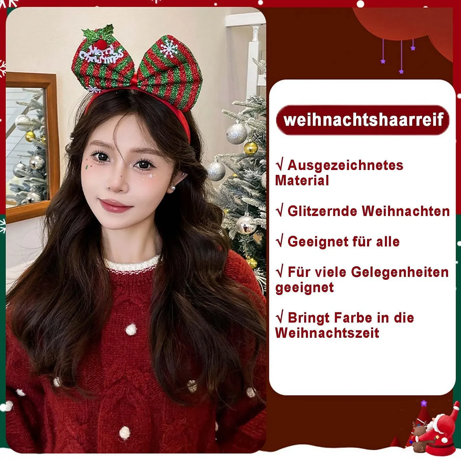 Обруч EONFAVE Рождественский, фото №3