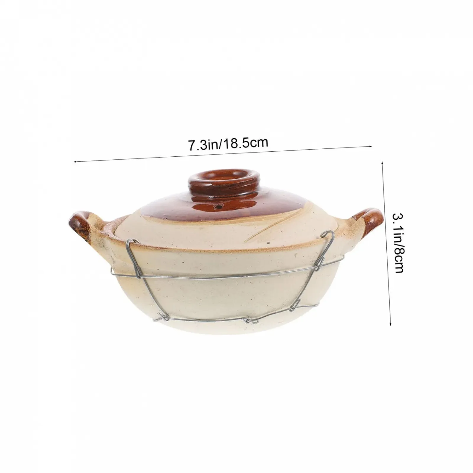 Кастрюля-кокотница VALICLUD Глиняная с ручкой и пароотводом, фото №5