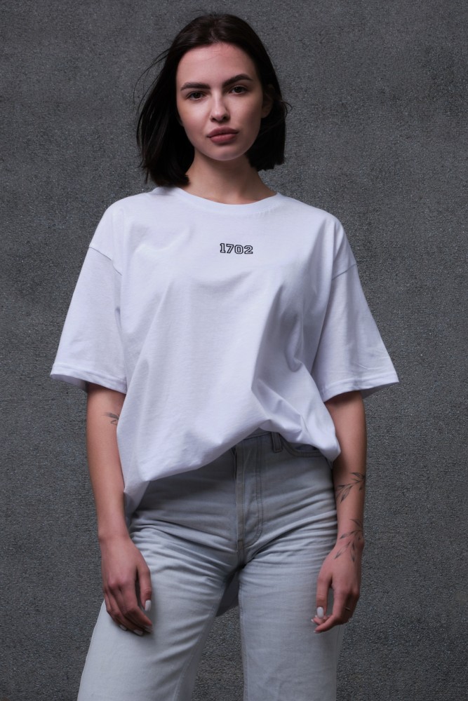 Оверсайз футболка з принтом Without fight white, фото №6