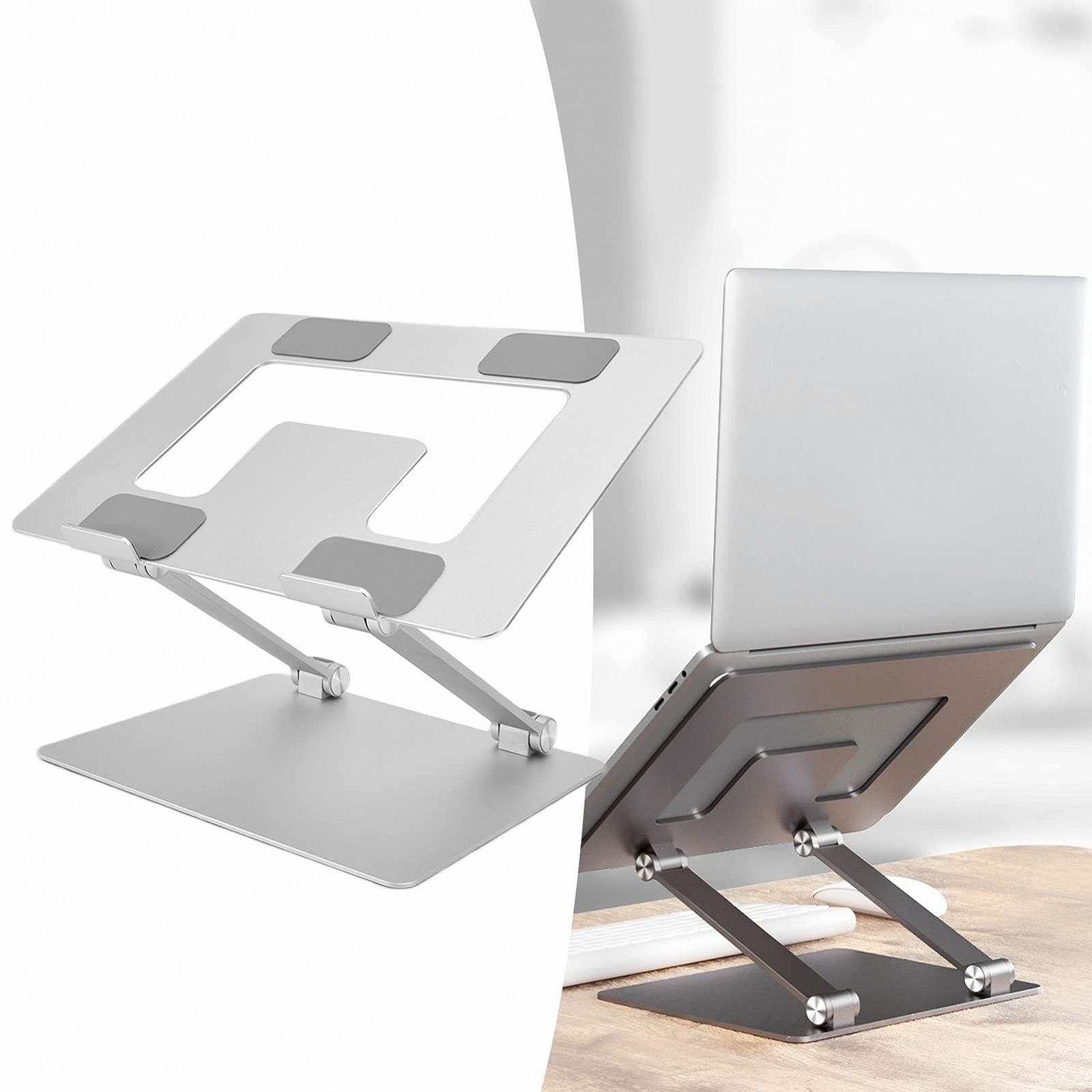 Подставка для ноутбука алюминиевая, складная портативная 15,9 дюймов, эргономичная регулируемая по высоте, теплоотвод для эффективного охлаждения, нескользящая, фото №7