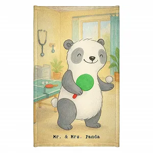 Рушник для гостей Mr. & Mrs. Panda Table Tennis Design органічна бавовна бежевий - Фото 1
