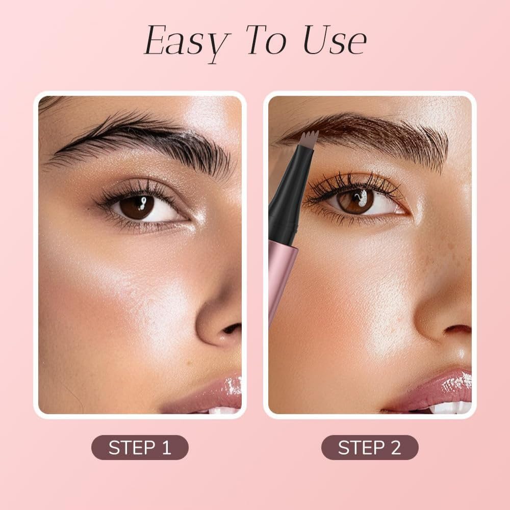 Олівець для брів Magic Waterproof 3D Microblading 4 Fork Tips Dark Brown, фото №5