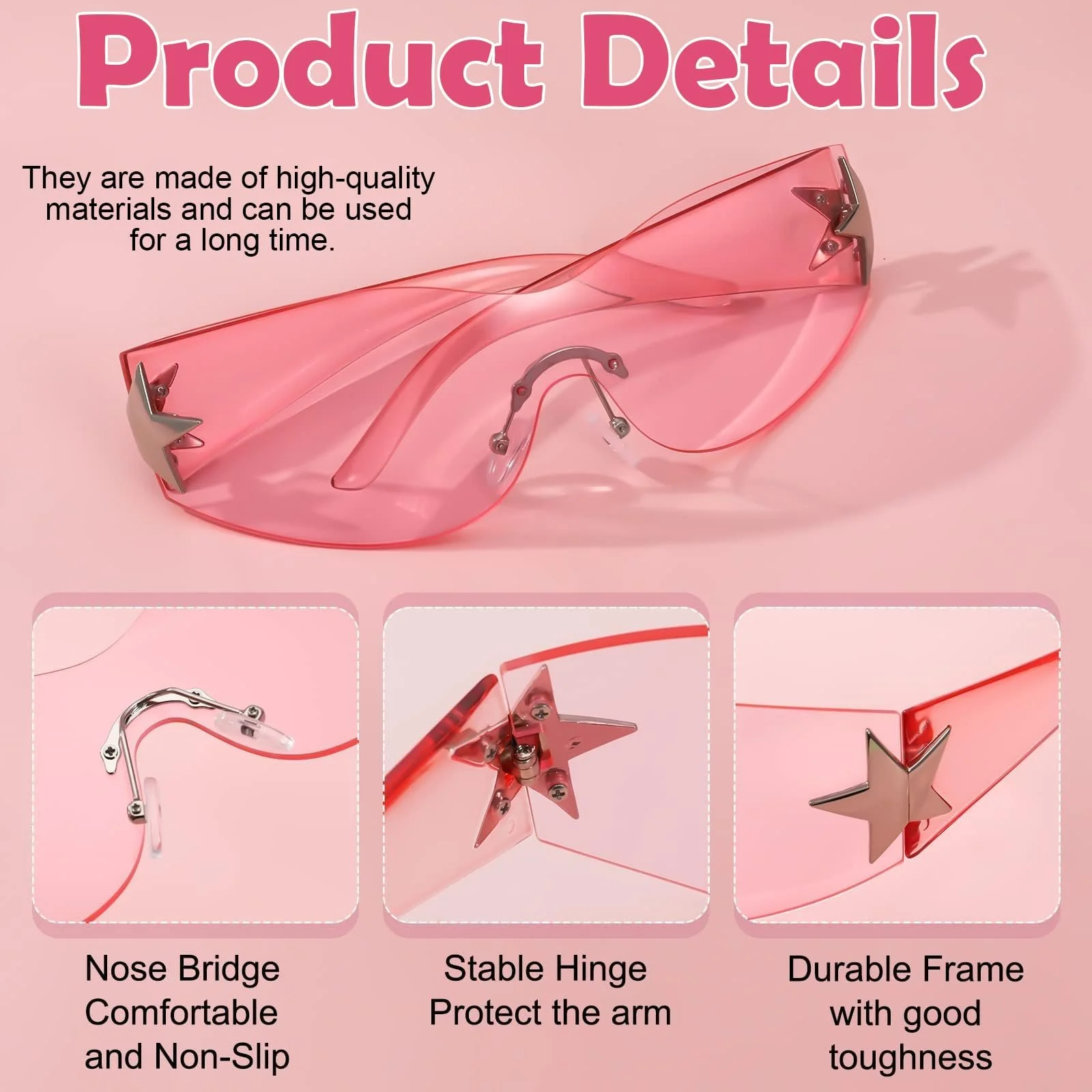 Сонцезахисні окуляри Y2K Унісекс Chrome Hearts Ретро, універсальний дизайн, захист від УФ-променів, фото №3