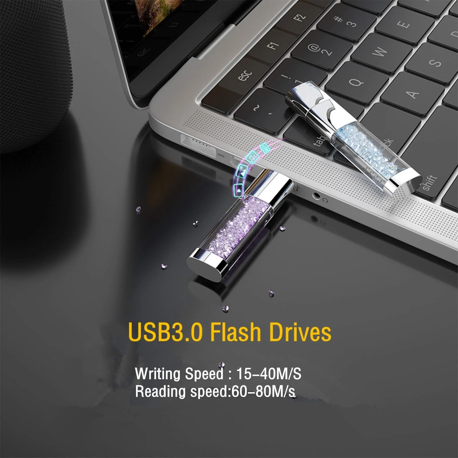 USB 3.0 Flash Drive Jewelry Crystal Rhinestone Waterproof Shockproof Transparent, фото №6 USB 3.0 Flash Drive Jewelry Crystal Rhinestone Waterproof Shockproof Transparent, фото №6