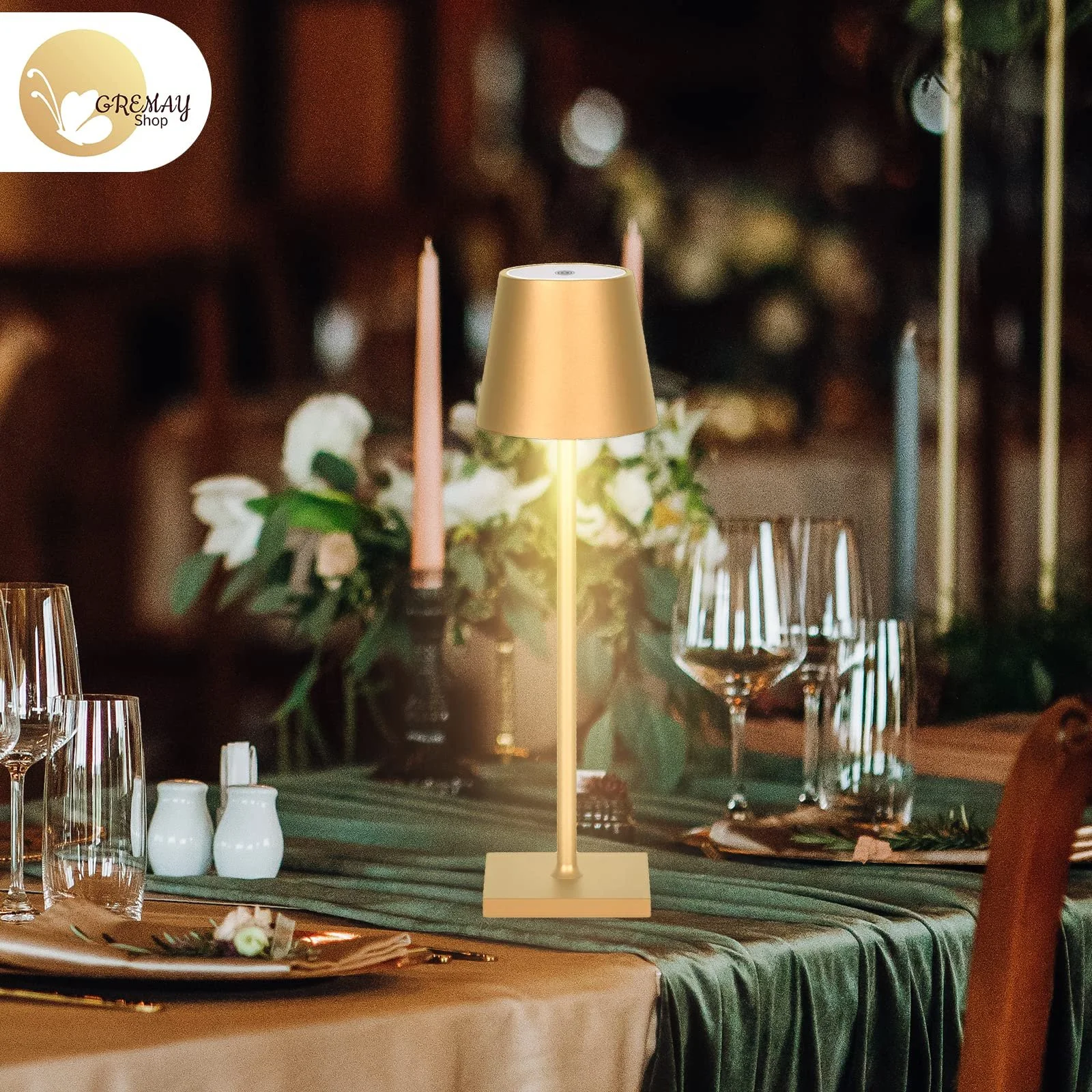 Настільна лампа LED для читання та робочого столу бездротова акумуляторна складна чорна, фото №2