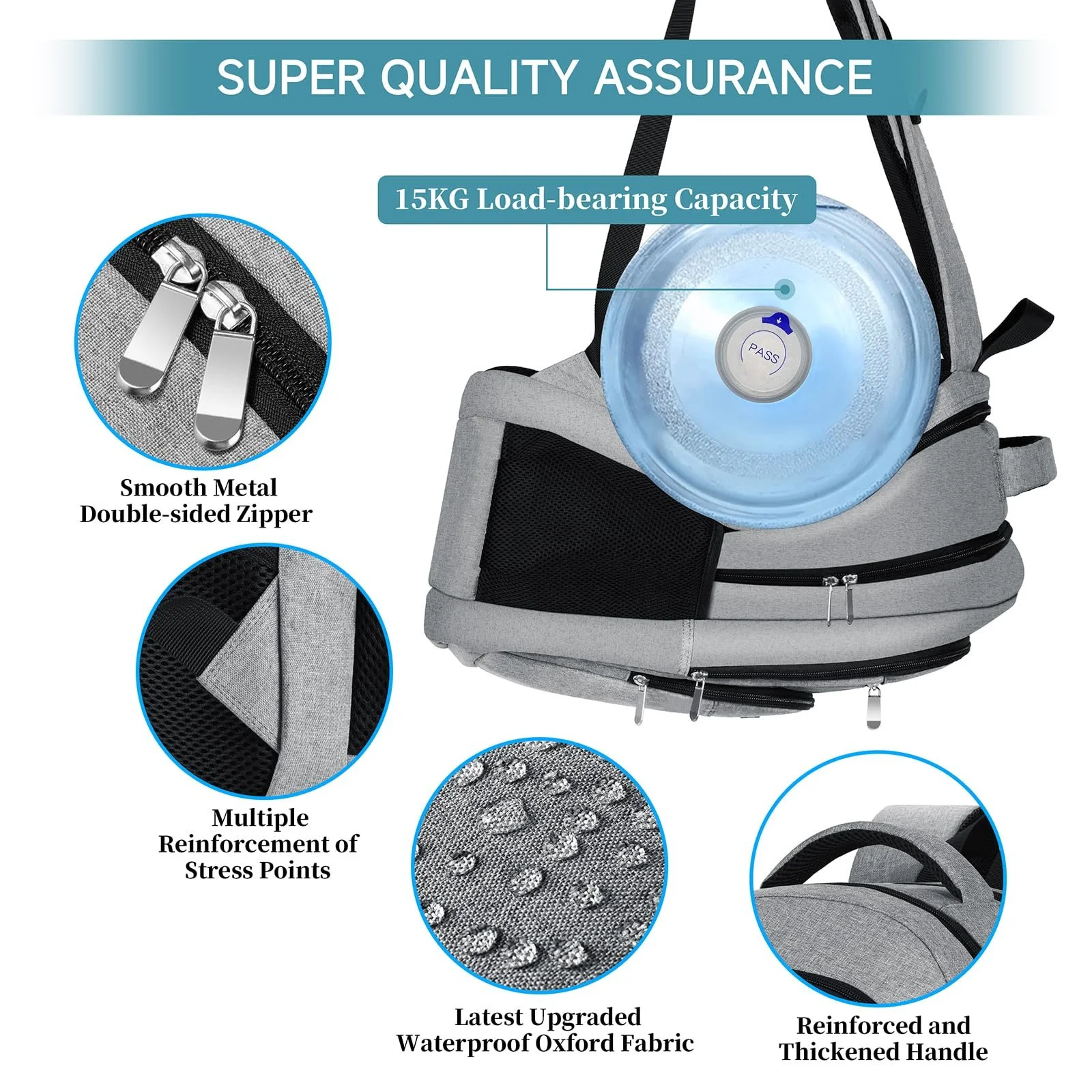 Рюкзак для ноутбука 17.3" USB Charging Port Anti Theft Grey, фото №6 Рюкзак для ноутбука 17.3" USB Charging Port Anti Theft Grey, фото №6