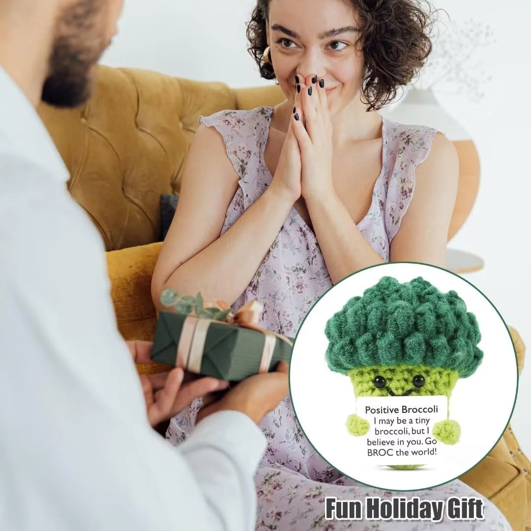 Игрушка XIHIRCD Positive Broccoli Вязаная Брокколи с Вдохновляющей Открыткой, фото №7 Игрушка XIHIRCD Positive Broccoli Вязаная Брокколи с Вдохновляющей Открыткой, фото №7